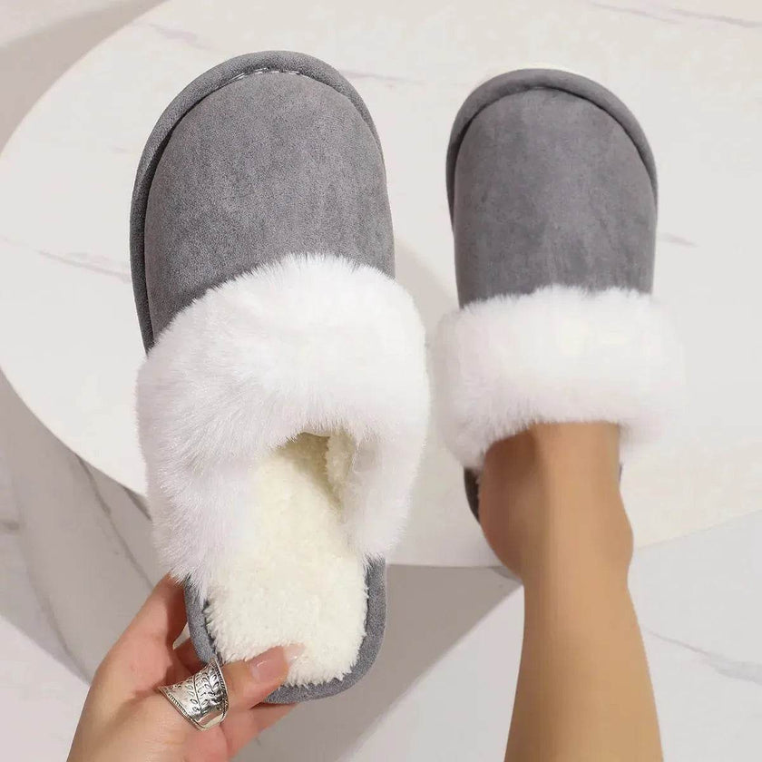Winter Warm Plush Slippers for Women and Men, Non-Slip Fuzzy House Shoes