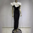Women's Bandage White Large Flower Dress