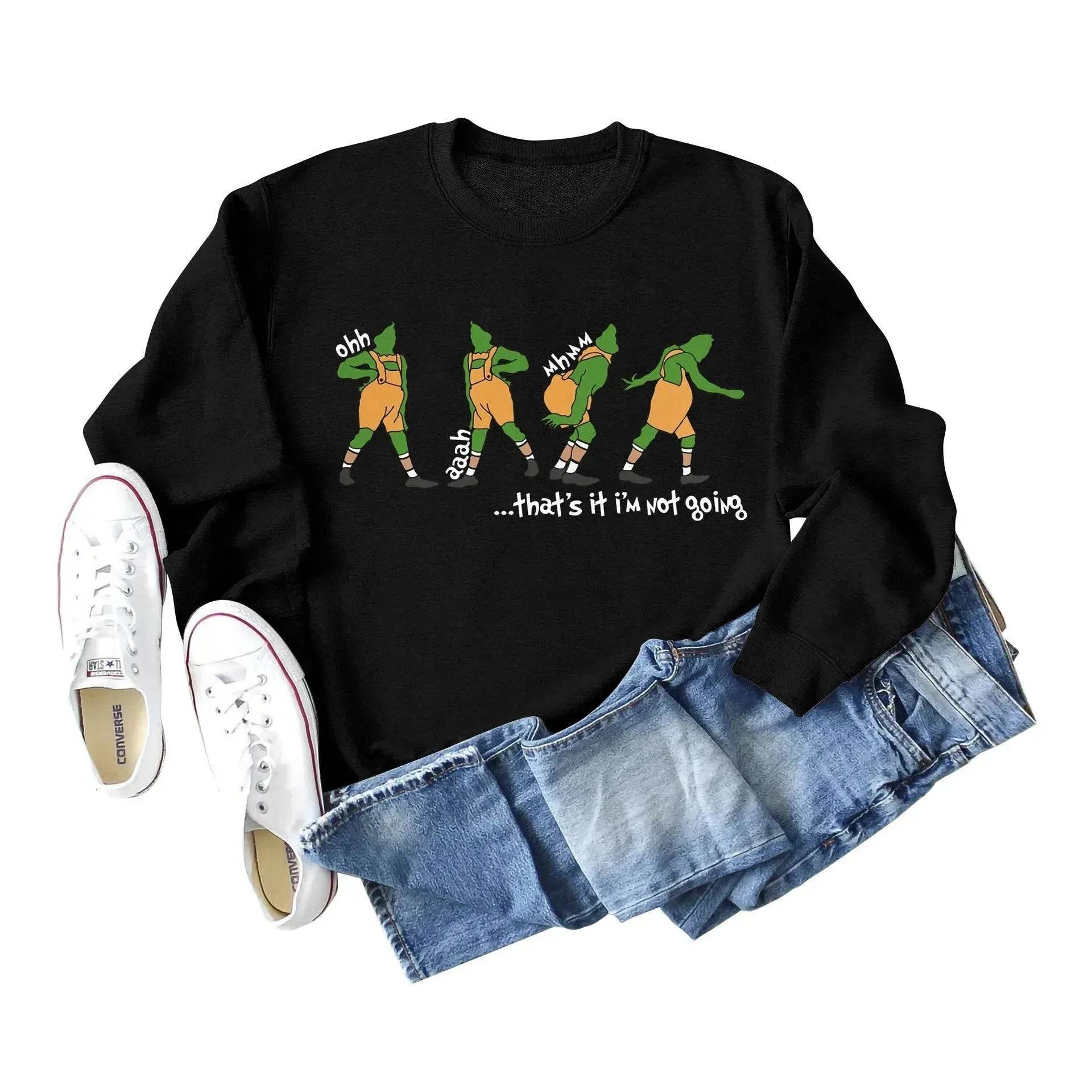 Women's Christmas Printed Long Sleeved  Pullover Sweatshirt