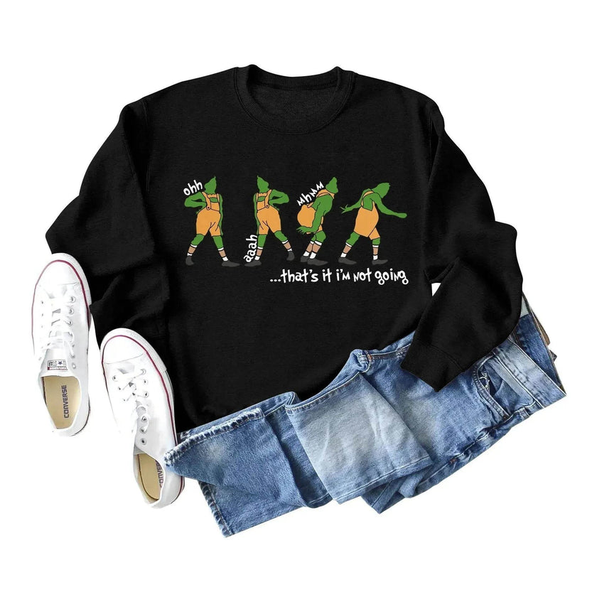 Women's Christmas Printed Long Sleeved  Pullover Sweatshirt