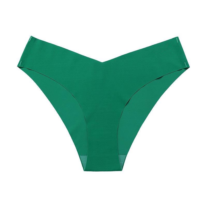 Women's Seamless Ice Silk Briefs with V-Waistband for Everyday Comfort