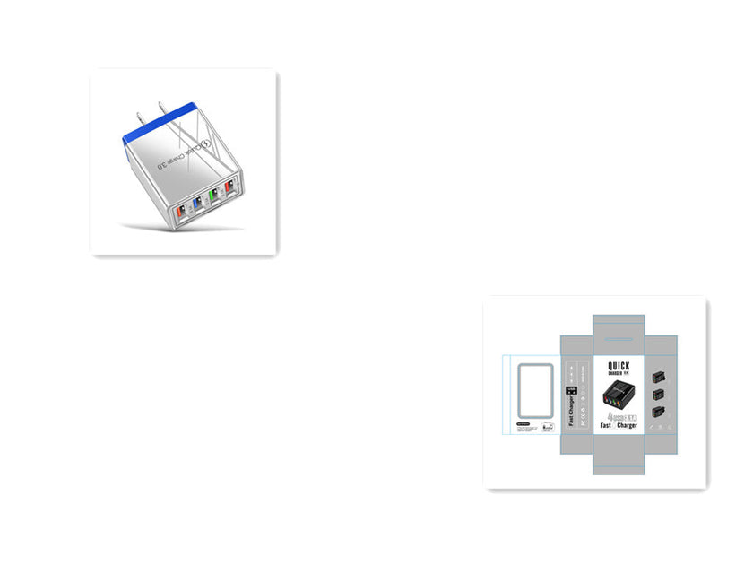 4-Port USB Wall Charger with Quick Charge 3.0 – EU, UK & US Plug | Multi-Colour