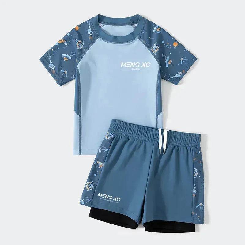 Older Boys Fashion Printed Casual Swimsuit Suit Two piece for boys Swimwear for boys