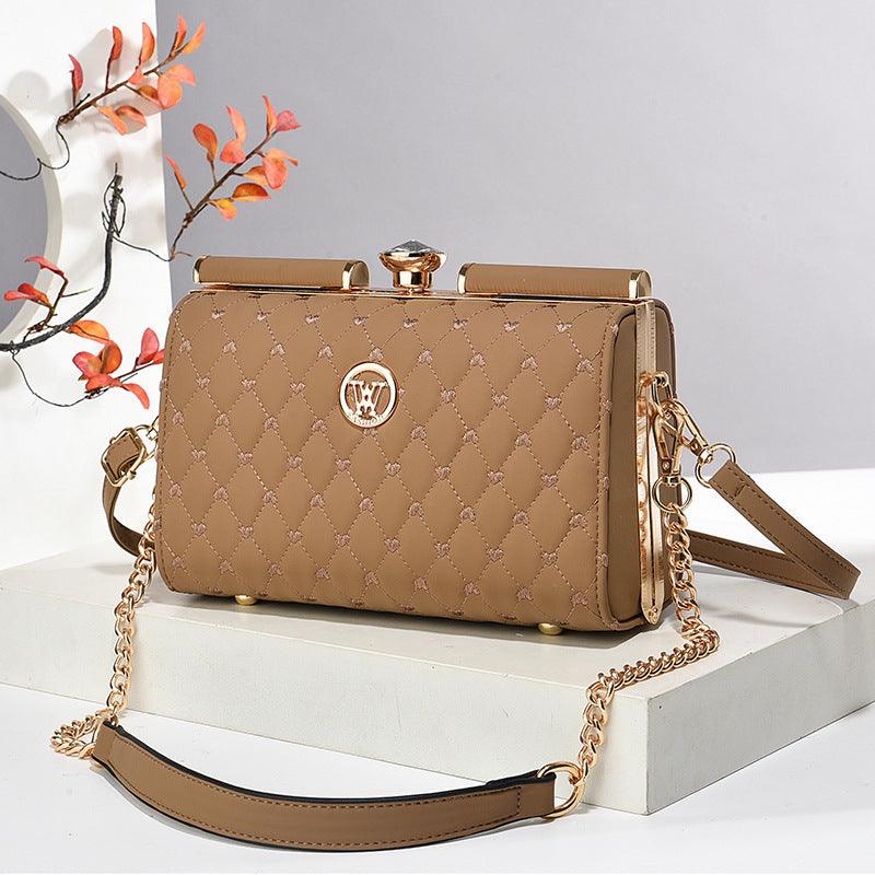 Diamond-Quilted Shoulder Bag for Women, Pillow Shape PU Leather Crossbody