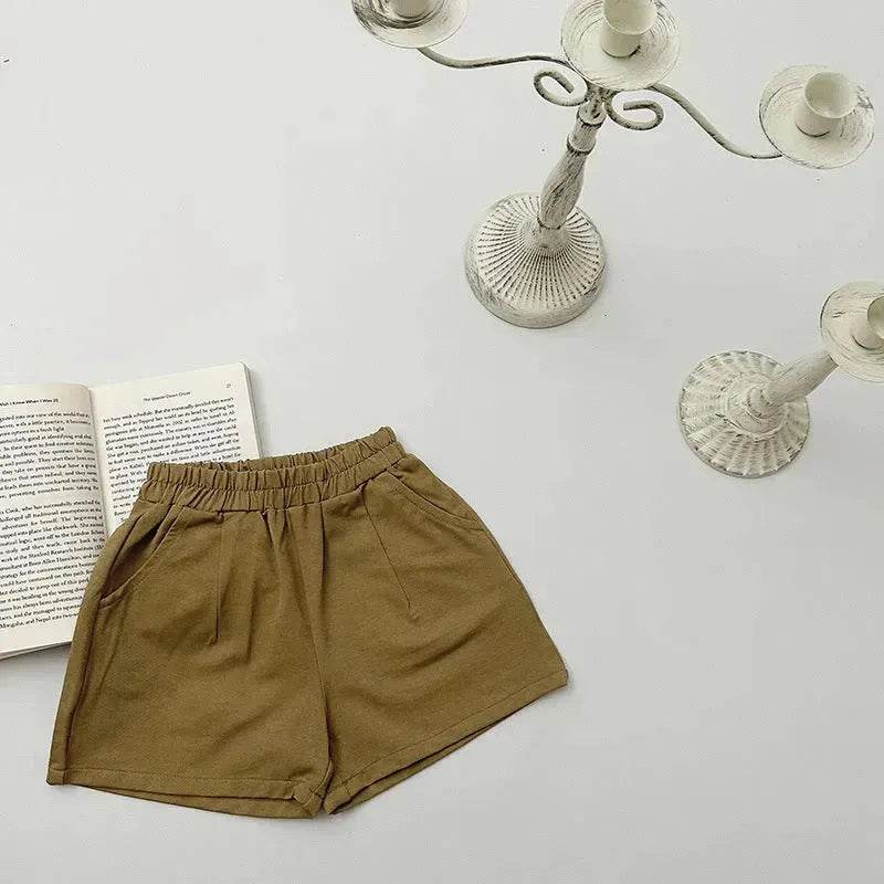 Casual Elastic Capri Pants Girls' Short pant for girls Neutral short pant for kids