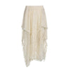 Fashionable Retro Trendy Irregular Midi Lace Skirt