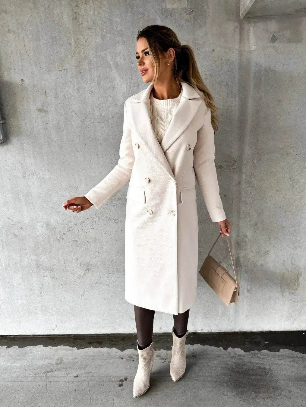 Classy Fashion Long Winter Coat Office Workwear for ladies Long Blazer overcoat