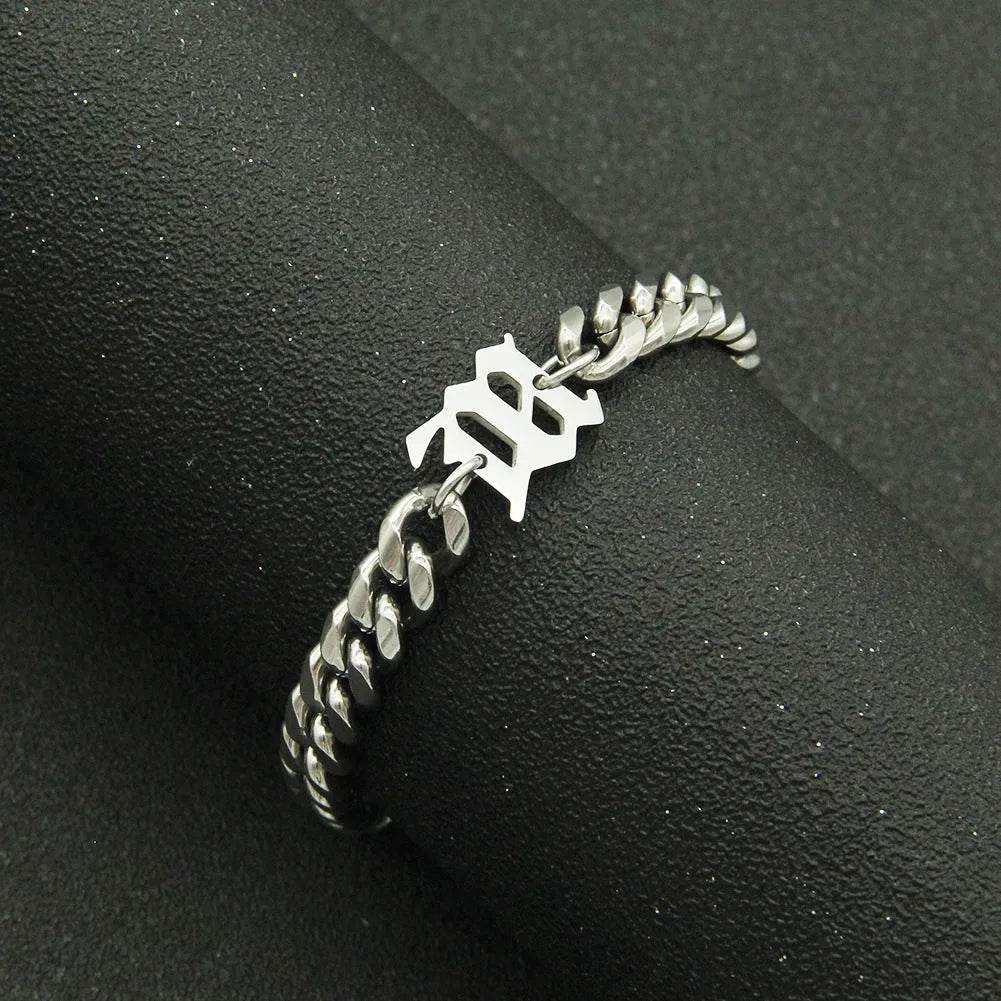 Titanium Steel Cuban Link Chain Bracelet