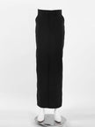 Women's Retro Casual Black High Waist Long front Split Skirt