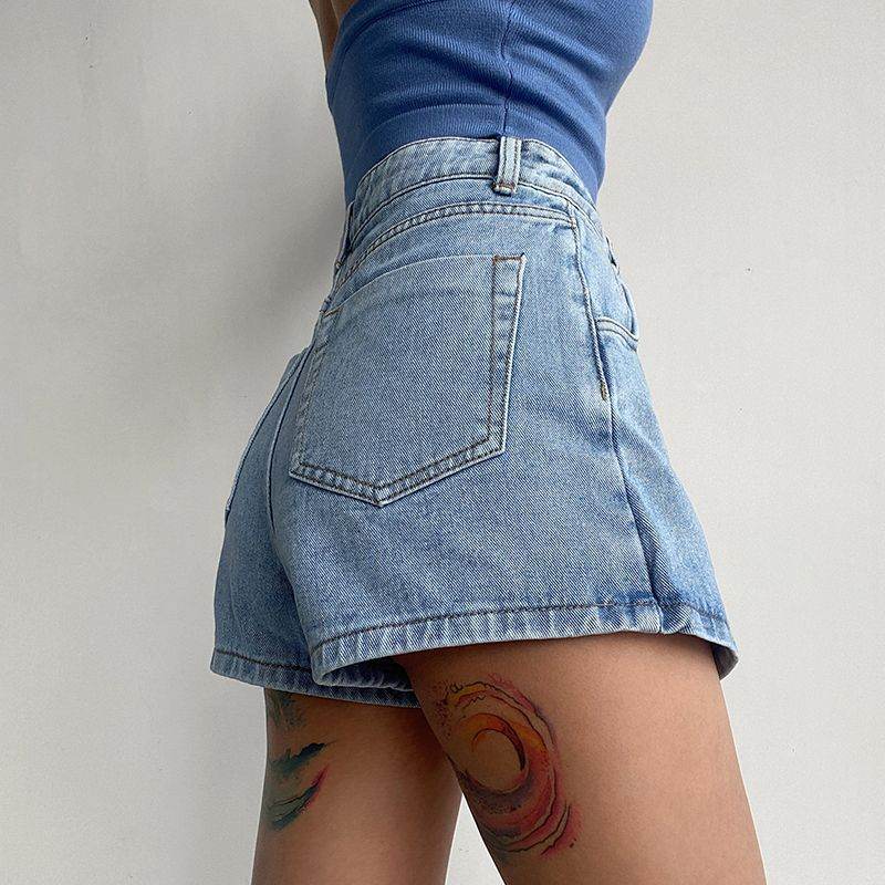 Elegant Anti-exposure Irregular Mini Denim Skirt