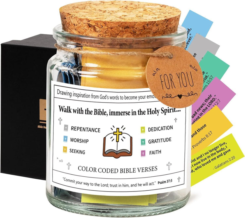 Bible Verses In A Jar – 90 Scripture Cards Glass Jar (Colours A, B, C)