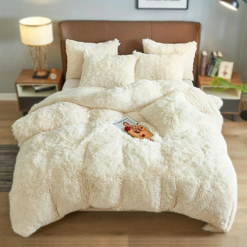 4PCs Plush Duvet Cover Set Luxury Ultra Soft Velvet Duvet