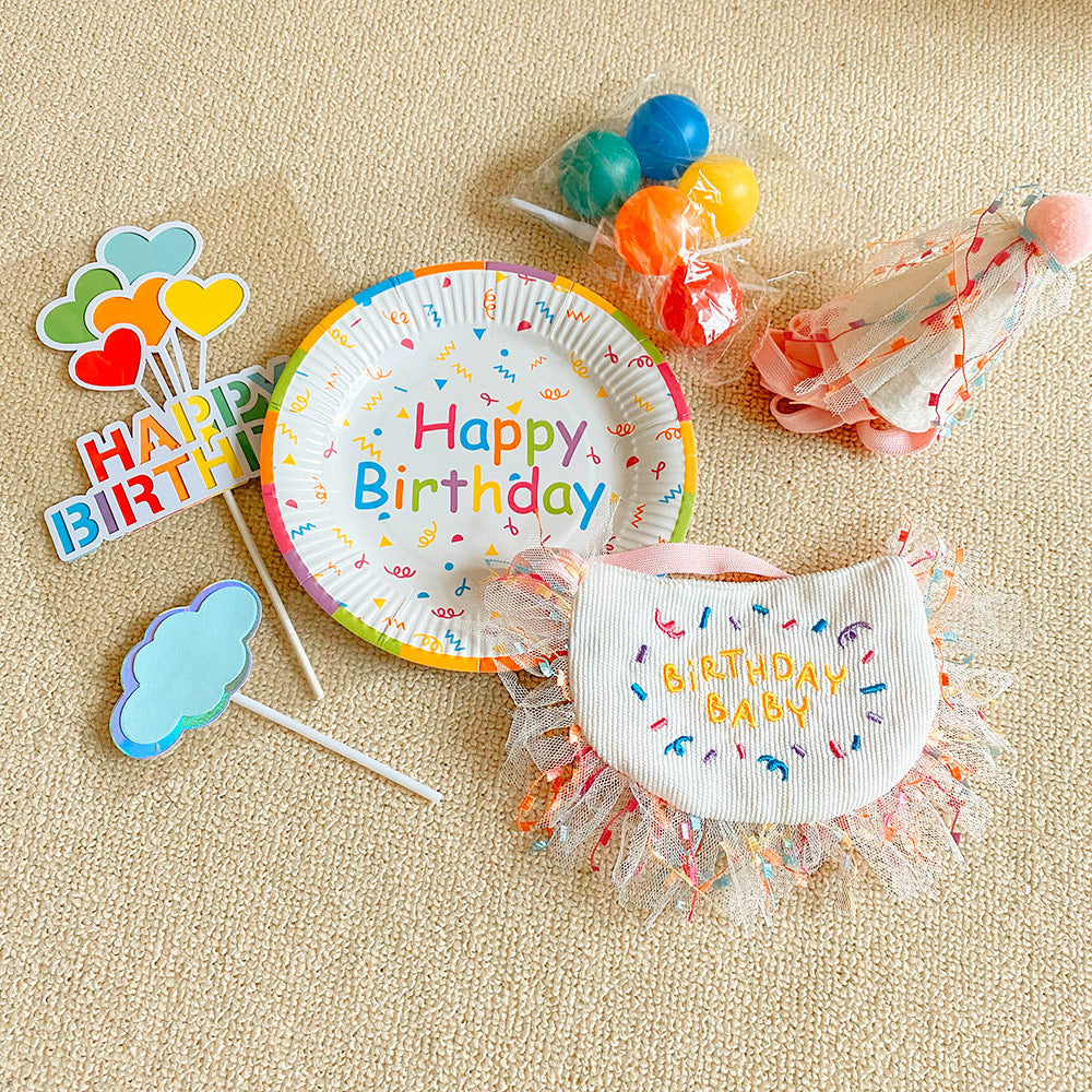 Pet Birthday Party Hat & Bib Set – Cute Dog & Cat Birthday Decoration Kit