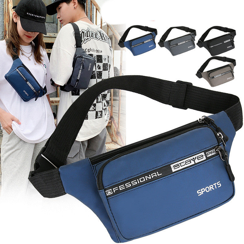 Men's Sports Waist Bag – High Capacity Fanny Pack & Shoulder Bag (Black, Blue, Brown, Grey)