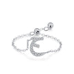 S925 Sterling Silver Niche Style Arabic Letters Pull-out Chain All-match Stackable