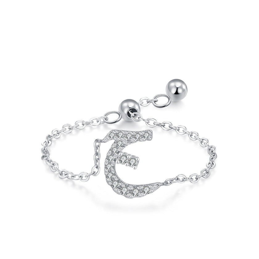 S925 Sterling Silver Niche Style Arabic Letters Pull-out Chain All-match Stackable