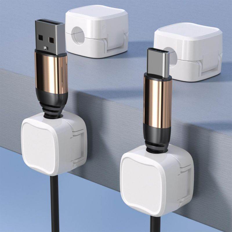 Magnetic Under Desk Cable Management Organizer – Wire & Cord Holder Clips