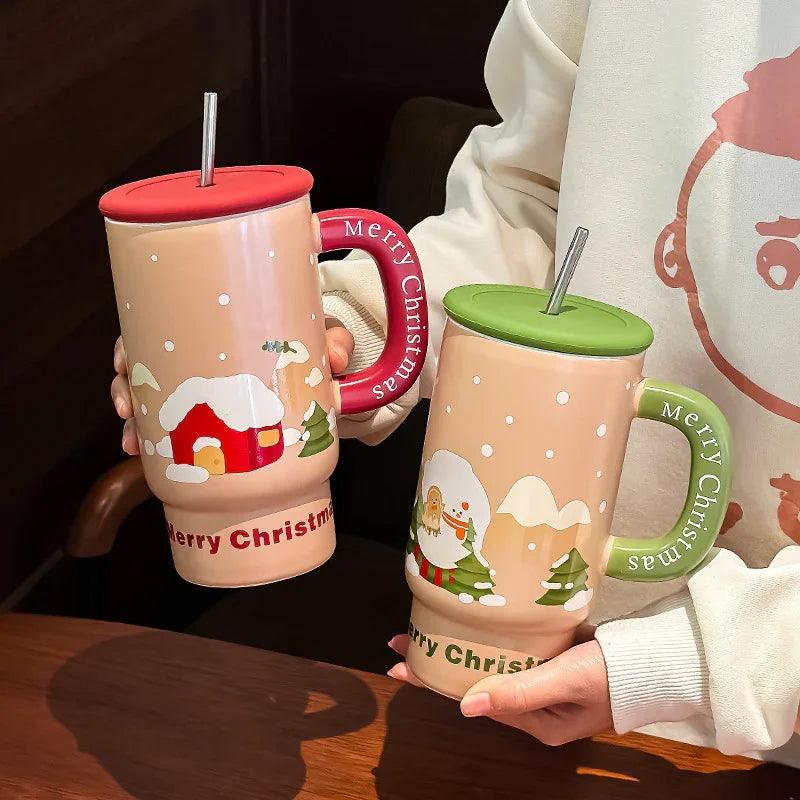 Christmas Gift Large Capacity Ceramic Cup Mug Creative