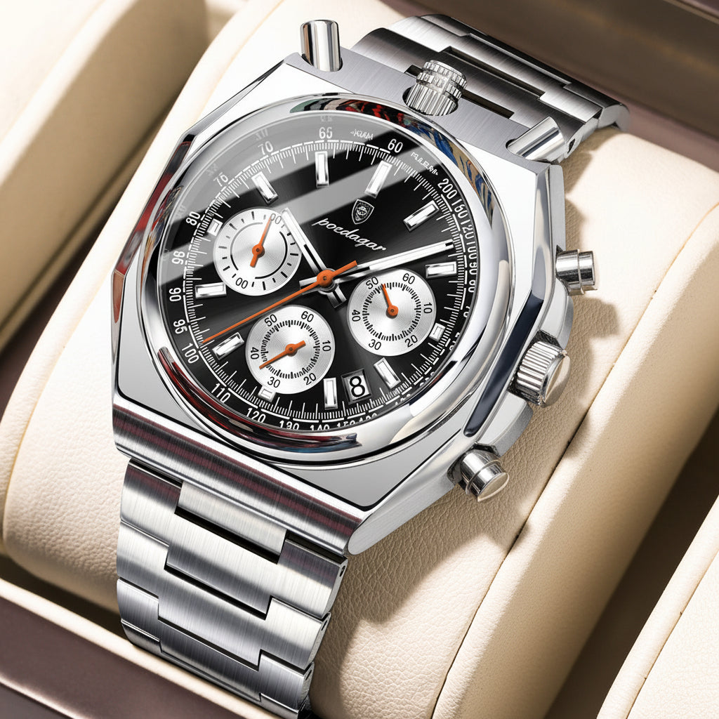 P897 Retro Men's Quartz Watch | Waterproof Luminous Steel Band