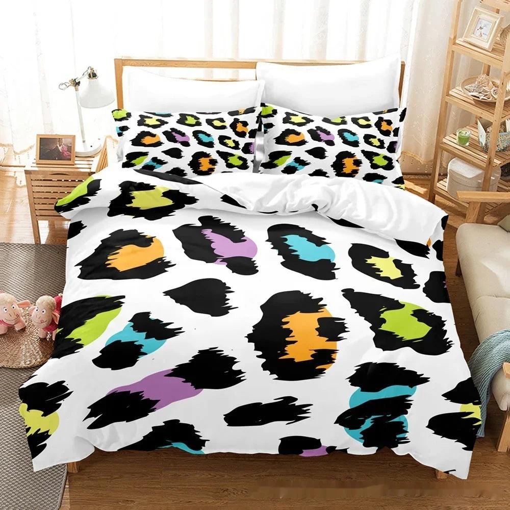 Animal Fur Grain Digital Print Duvet Cover Three-piece Bedding Set
