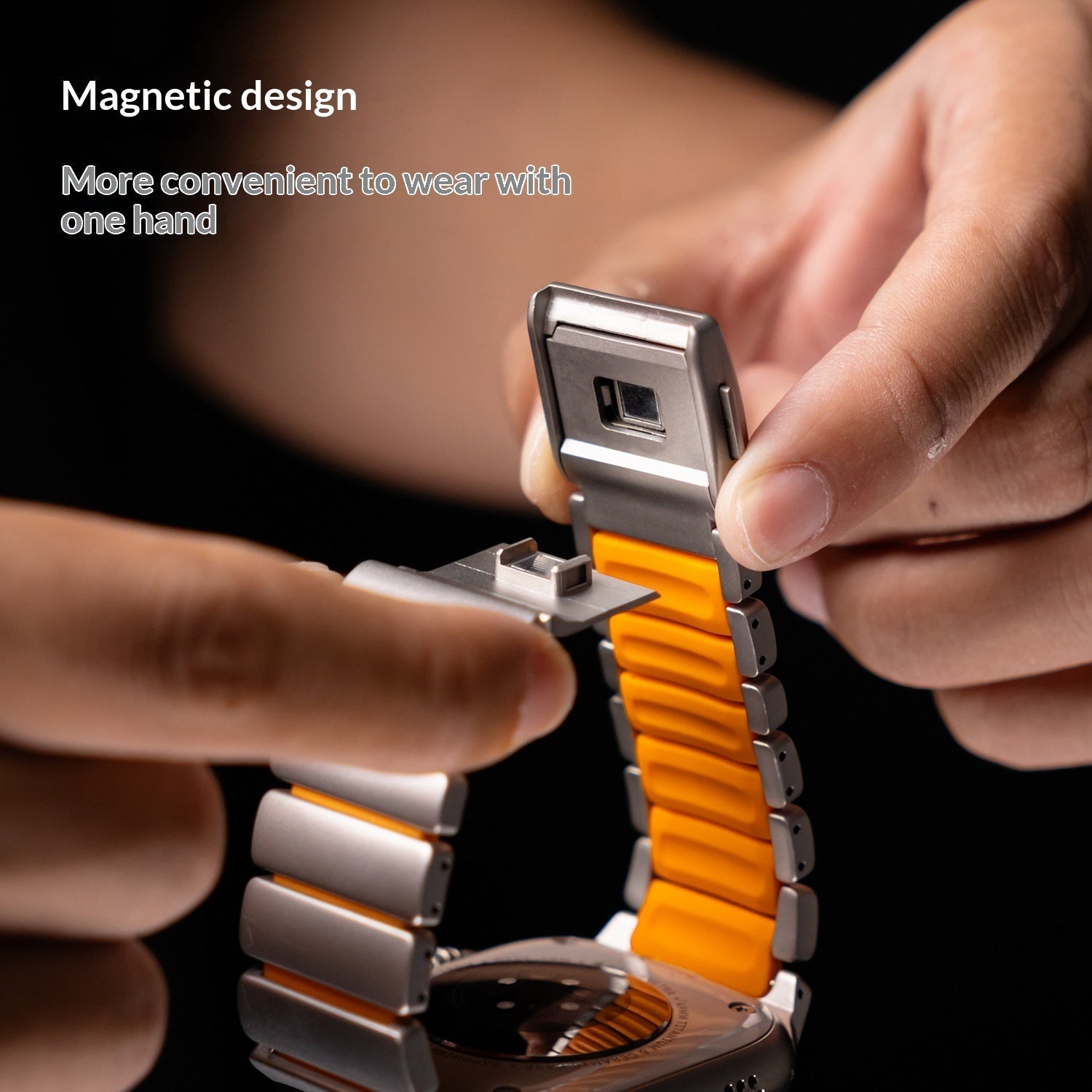 Titanium Magnetic Clasp Metal Apple Watch Band – Ultra 2 / Series 9 / 8 / 7 (42/44/45/46/49mm)
