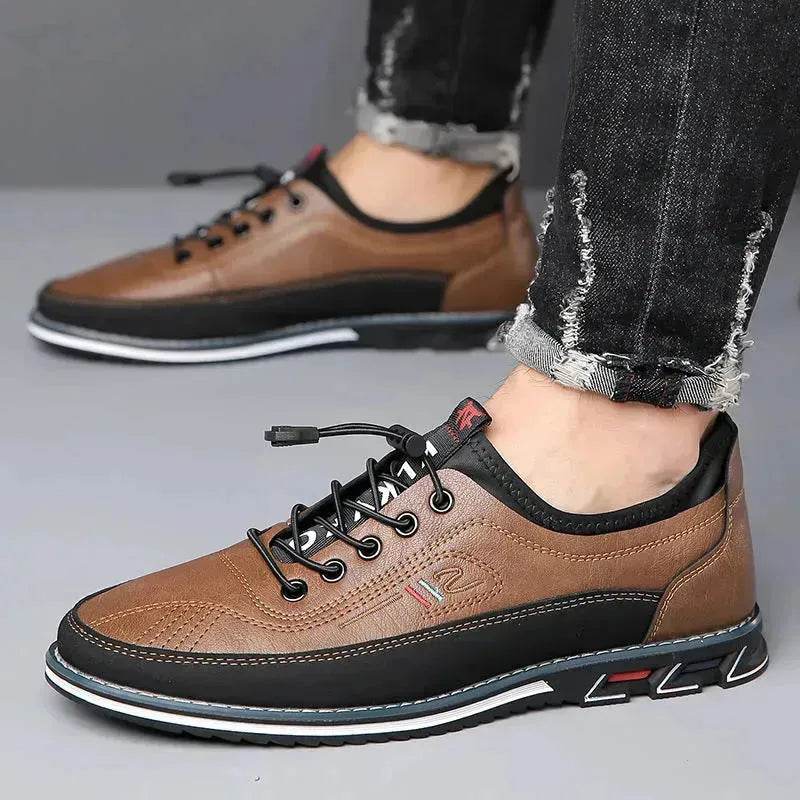 Men's Genuine Leather Casual Comfort Dress Shoes – Waterproof Non-Slip Buckle Strap EU 38–53