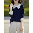 Lapels Bottoming Sweater blouse top For Women