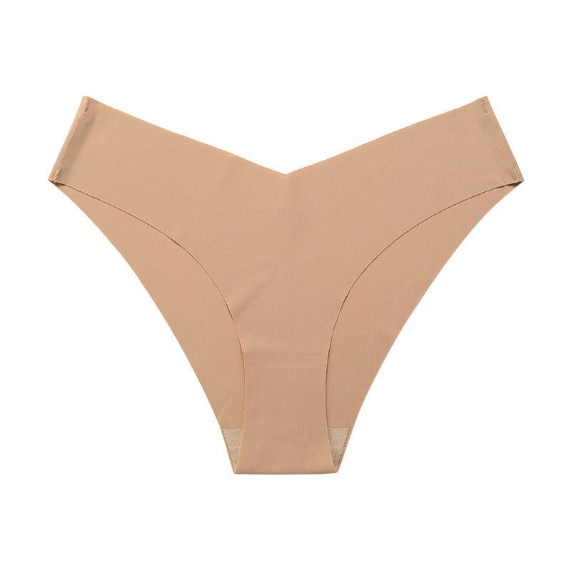 Women's Seamless Ice Silk Briefs with V-Waistband for Everyday Comfort