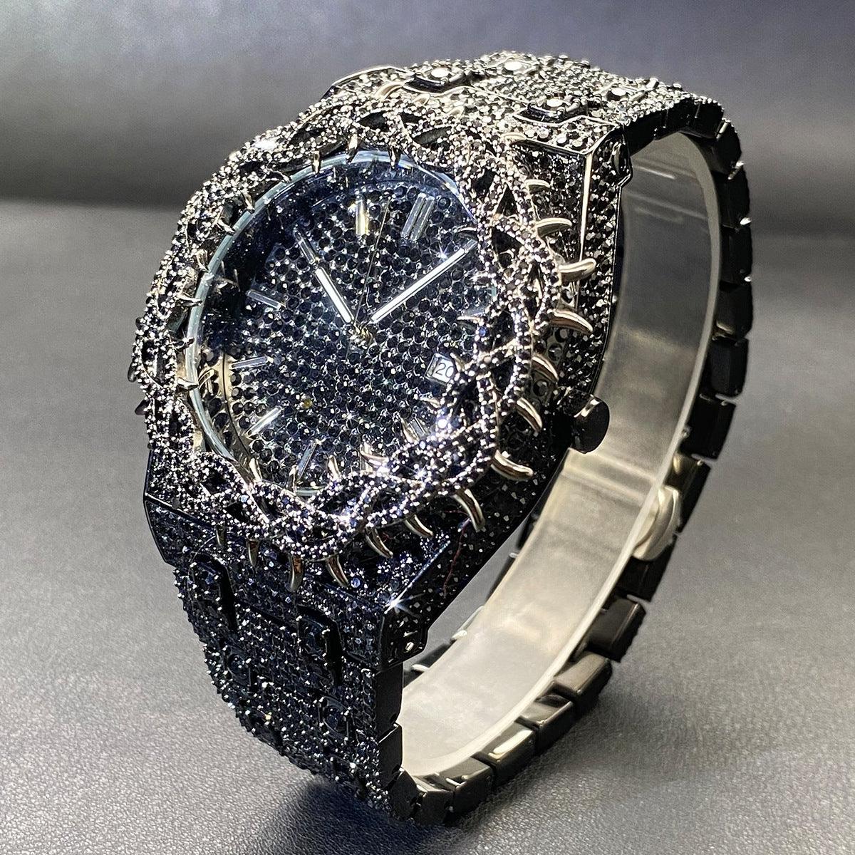 Women's Hip-Hop Iced Out Quartz Watch, Full Zircon Diamond Dial Canada