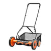 Manual Push Reel Lawn Mower 5-Blade Adjustable Height Grass Catcher 4 Wheels