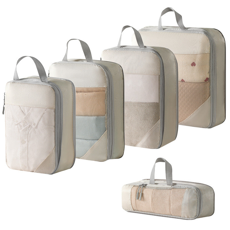 Travel Compression Packing Cubes Set – Mesh Storage Bags for Luggage