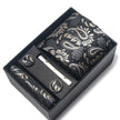 Men's Jacquard Woven Formal Tie Set – Rayon Arrow Necktie with Handkerchief, Tie Clip & Cufflinks | Canada & USA