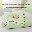 Pure Color Cool Silk Summer Blanket Airable Cover Single Double Summer Ice Cream Ice Silk Summer Quilt Machine Washable Thin Duvet