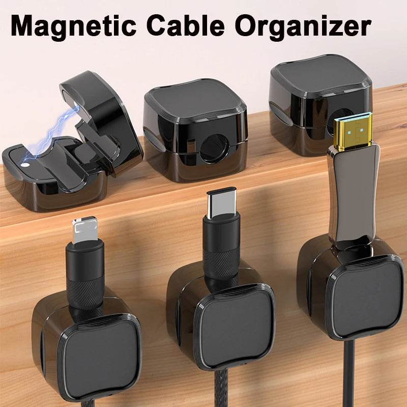 Magnetic Under Desk Cable Management Organizer – Wire & Cord Holder Clips
