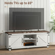 Kirby Farmhouse TV Stand with Small Minimalist Barn Doors for TVs up to 65
