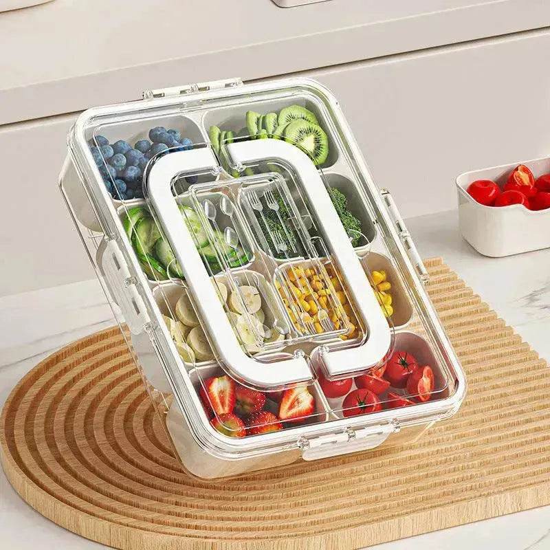 8-Grid Divided Serving Tray - Cream White