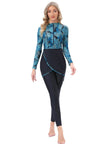 Long Sleeve Zipper ArabSwimsuit With Hat Chest Pad 3 Piece Conservative