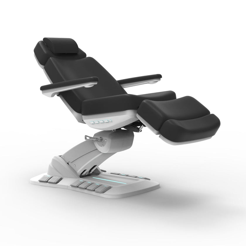 SilverFox 2246EBN Electric 4-Motor Examination Beauty Bed Esthetician Chair Facial Bed with Position Memory Function Standard or with Hand Remote, Paper Holder & Foot Cover Pacakge