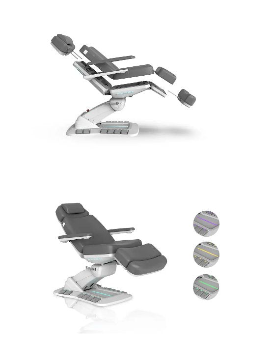 SilverFox 2246EBN Electric 4-Motor Examination Beauty Bed Esthetician Chair Facial Bed with Position Memory Function Standard or with Hand Remote, Paper Holder & Foot Cover Pacakge