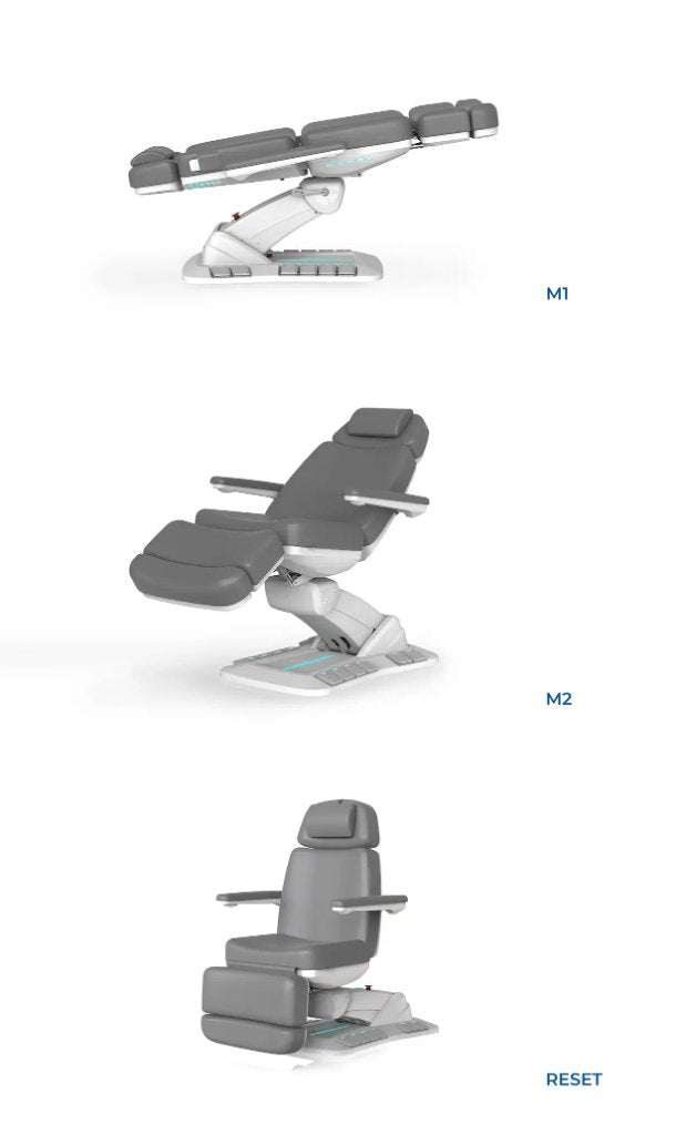 SilverFox 2246EBN Electric 4-Motor Examination Beauty Bed Esthetician Chair Facial Bed with Position Memory Function Standard or with Hand Remote, Paper Holder & Foot Cover Pacakge