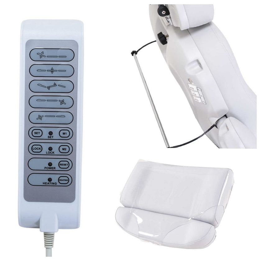 SilverFox 2246EBN Electric 4-Motor Examination Beauty Bed Esthetician Chair Facial Bed with Position Memory Function Standard or with Hand Remote, Paper Holder & Foot Cover Pacakge
