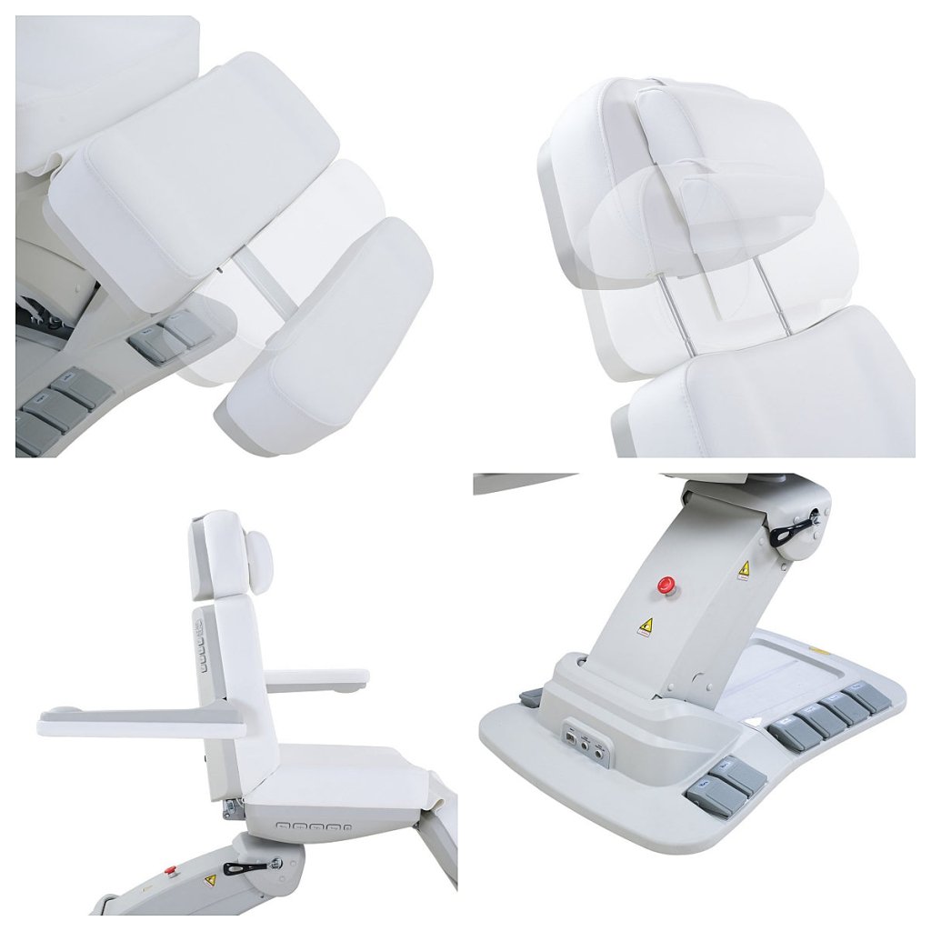 SilverFox 2246EBN Electric 4-Motor Examination Beauty Bed Esthetician Chair Facial Bed with Position Memory Function Standard or with Hand Remote, Paper Holder & Foot Cover Pacakge