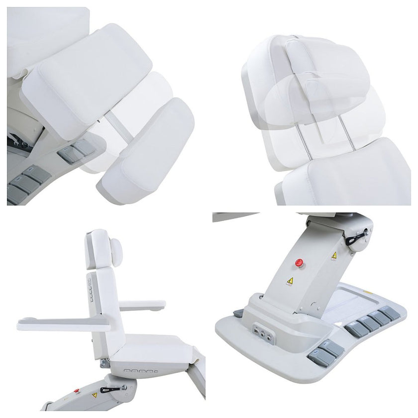 SilverFox 2246EBN Electric 4-Motor Examination Beauty Bed Esthetician Chair Facial Bed with Position Memory Function Standard or with Hand Remote, Paper Holder & Foot Cover Pacakge
