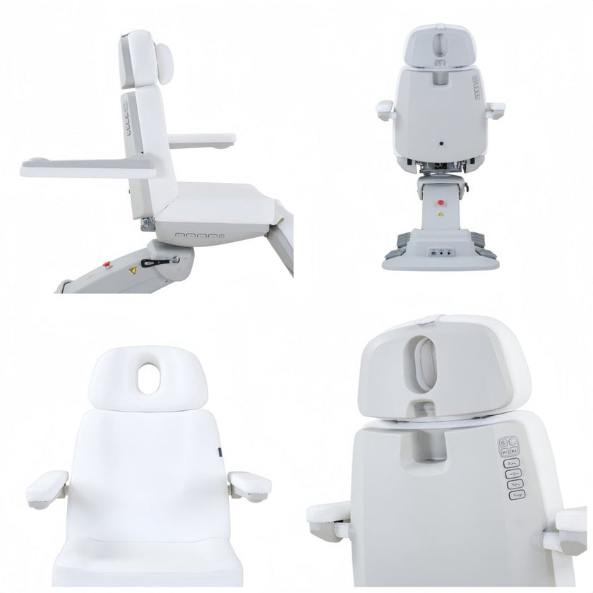 SilverFox 2246EBN Electric 4-Motor Examination Beauty Bed Esthetician Chair Facial Bed with Position Memory Function Standard or with Hand Remote, Paper Holder & Foot Cover Pacakge