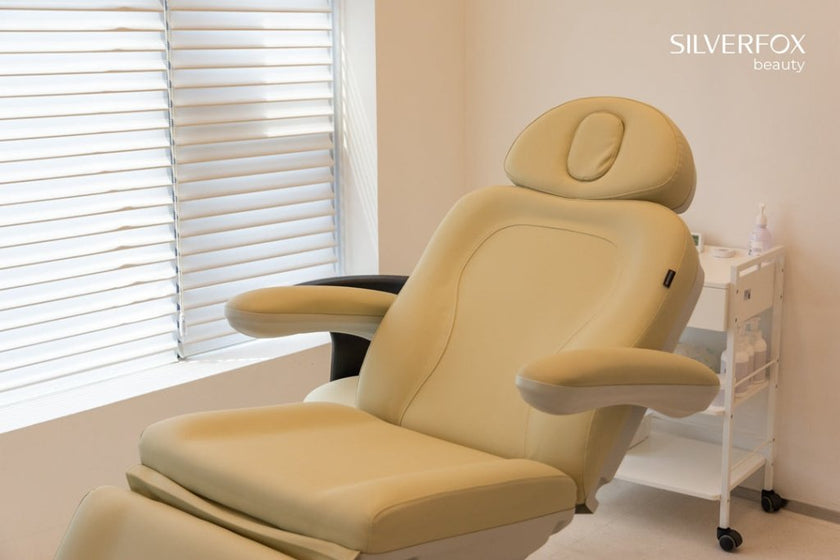 SilverFox 2246EBN Electric 4-Motor Examination Beauty Bed Esthetician Chair Facial Bed with Position Memory Function Standard or with Hand Remote, Paper Holder & Foot Cover Pacakge