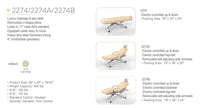 SilverFox 3 motors 4 Section Electric Massage Table 2274B with Hand Controller Cream / Black