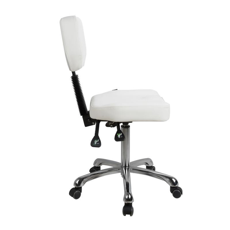 Silverfox Rolling Stool with Backrest 1030