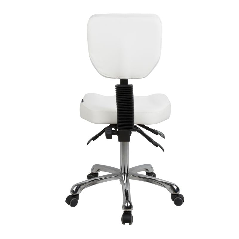 Silverfox Rolling Stool with Backrest 1030