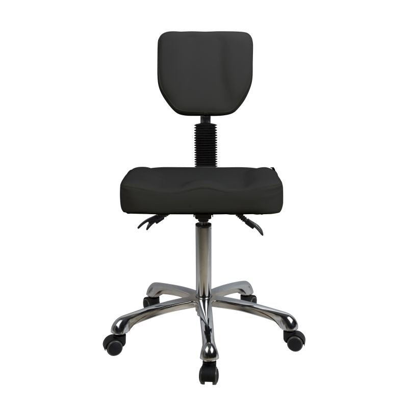 Silverfox Rolling Stool with Backrest 1030