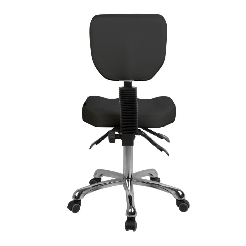Silverfox Rolling Stool with Backrest 1030